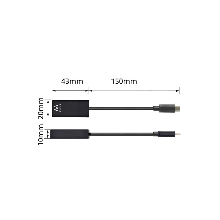 Ewent adaptador de cable video usb tipo c macho a hdmi estandar hembra 0.15m negro