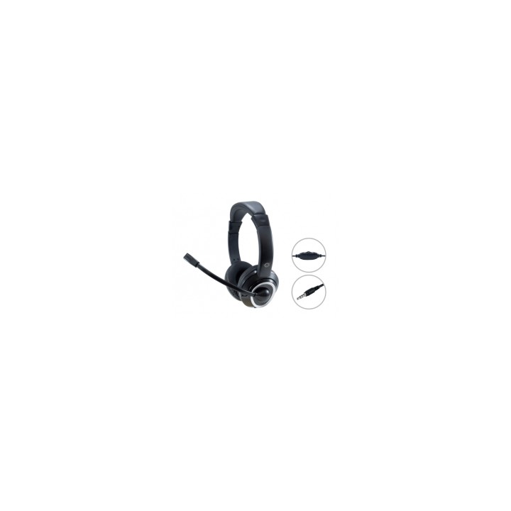Auriculares diadema conceptronic conector de 3.5 mm negro POLONA02B