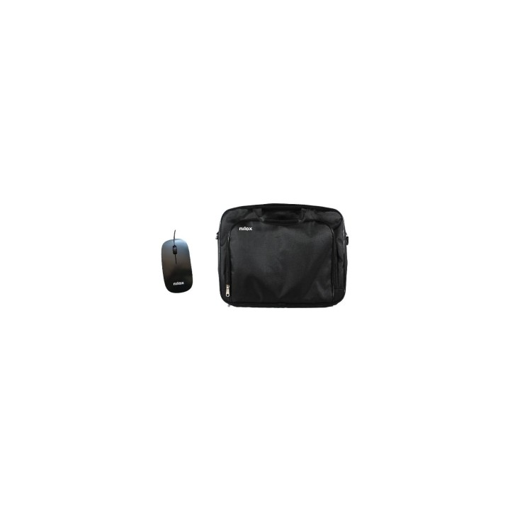 Nilox Maletin para portatil 15.6p essential 2 poliester + raton optico usb negro