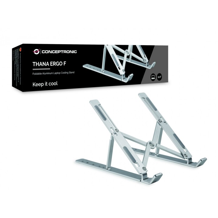 Conceptronic ergo foldable soporte para ordenador portatil 15.6p aluminio