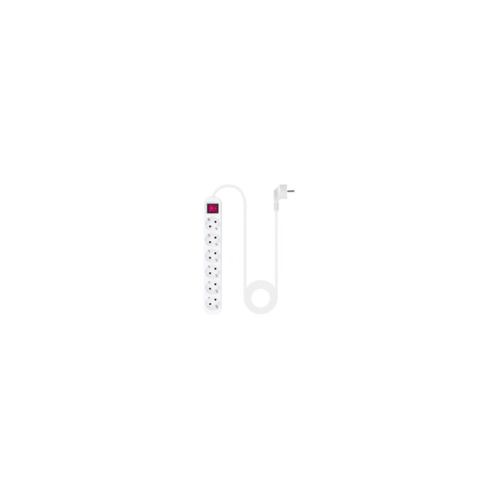 Nanocable Regleta con interruptor 6 tomas de corriente blanca