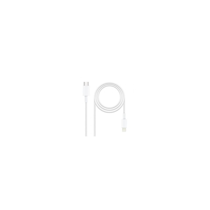 TooQ 10.10.0601 Cable de conector Lightning macho a usb tipo-c macho 1m blanco