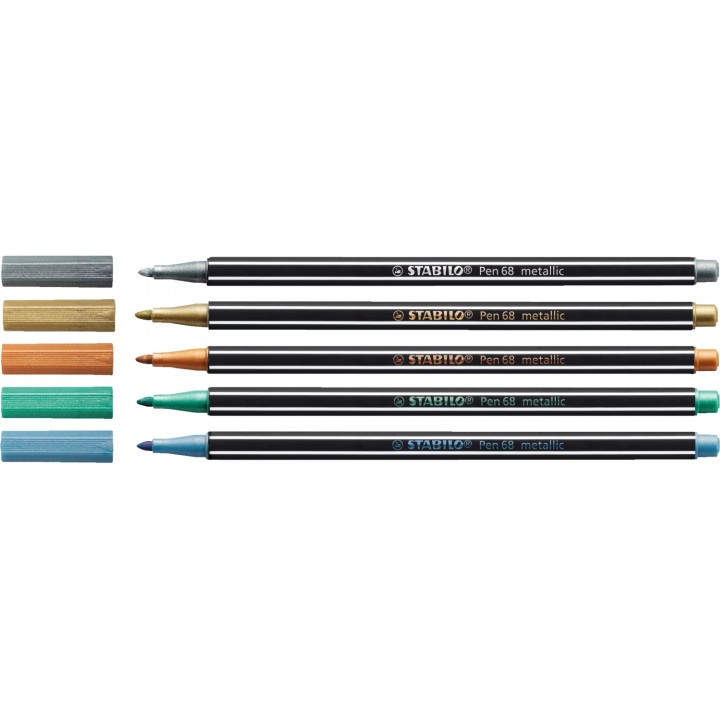 STABILO Pen 68 Metallic rotulador Medio Metálico, Multicolor 6 pieza(s)