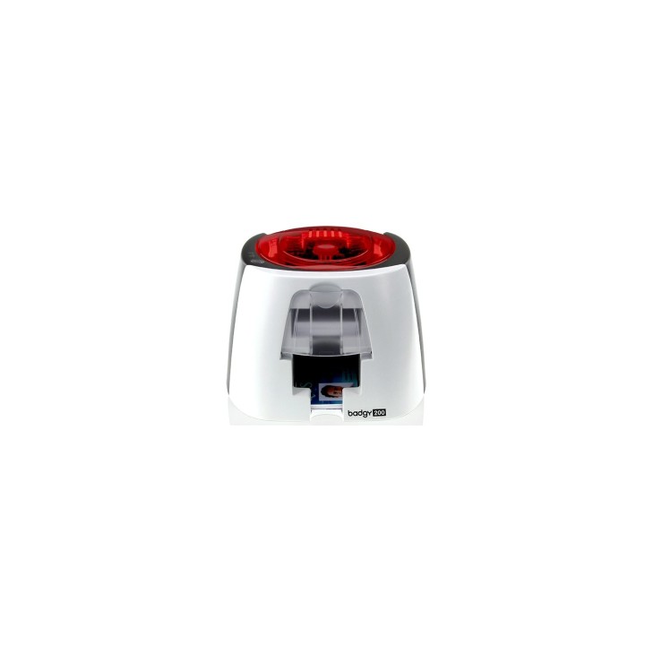 Evolis Badgy impresora de tarjeta plástica Transferencia térmica Color 260 x 300 DPI Negro, Rojo, Blanco