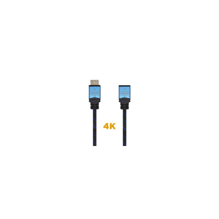 AISENS Cable HDMI V2.0 Prolongador Premium Alta Velocidad / HEC 4K@60Hz 18Gbps 1 m Negro, Azul