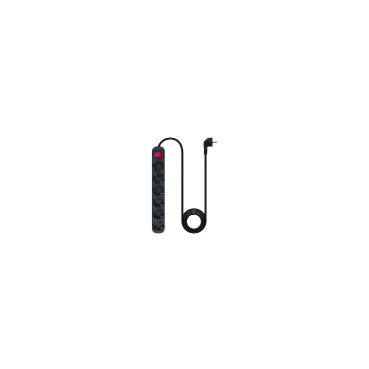 Nanocable Regleta con interruptor 6 tomas de corriente negro