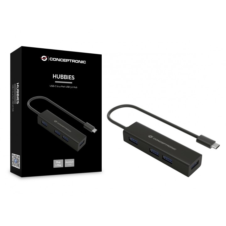 CONCEPTRONIC HUB de interfaz USB 3.2 Gen 1 (3.1 Gen 1) Type-C 5000 Mbit/s Negro