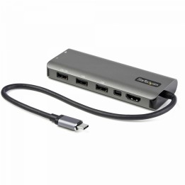 StarTech.com Adaptador Multipuertos USB-C - Docking Station USB Tipo C a HDMI o Mini DisplayPort 4K60 - Replicador de Puertos