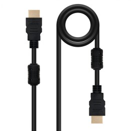 Nanocable Cable HDMI tipo A (Estándar) V1.4 (ALTA VELOCIDAD / HEC) CON FERRITA 3 m Negro