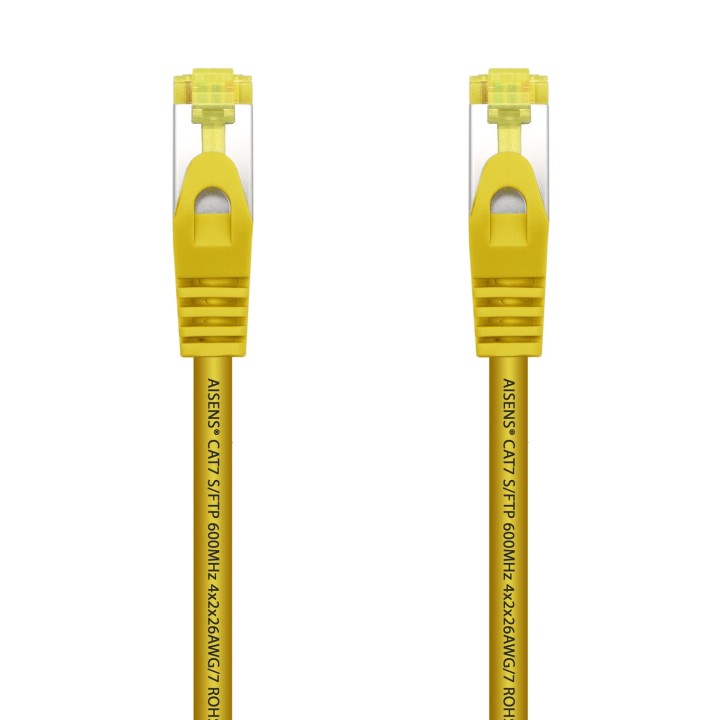 AISENS Cable De Red Latiguillo RJ45 LSZH Cat.7 600 MHz S/FTP PIMF AWG26, Amarillo, 25 cm