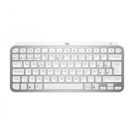 Teclado Logitech MX Keys Mini RF Wireless + Bluetooth QWERTY Español Aluminio, Blanco