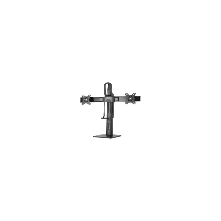 AISENS Soporte De Mesa Pro Contrapeso Giratorio E Inclinable Para 2 Monitores 6kg De 17-27P Negro