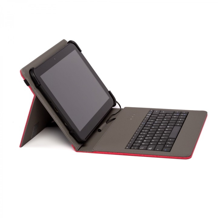 Nilox Funda teclado USB universal 10.4P poliester, Rojo
