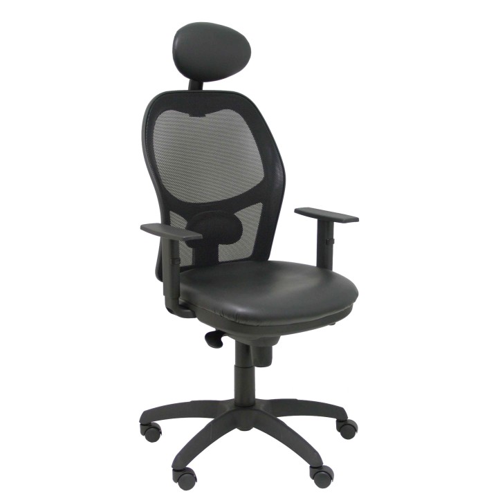 SILLA JORQUERA MALLA NEGRO CABECERO FIJO ASIENTO SIMILPIEL NEGRO 15SNSPNEC