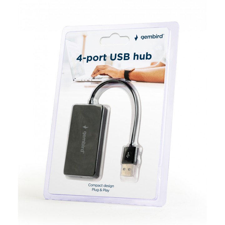 Gembird UHB-U2P4-04 Hub de interfaz usb 2.0 4puertos 480 Mbit/s negro