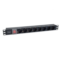 Equip unidad de distribución de energia PDU 8 salidas AC 1U negro