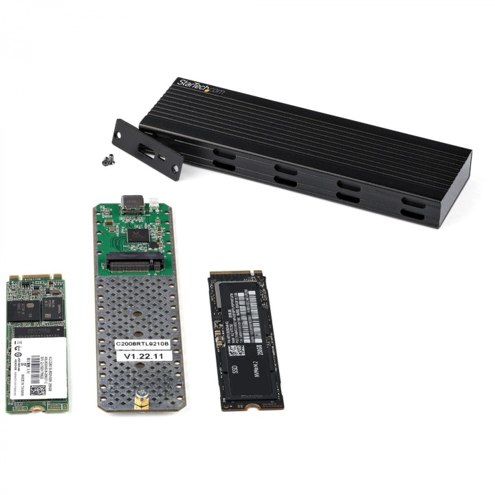StarTech.com Caja Externa USB-C de 10Gbps a NVMe M.2 or SSD SATA M.2 - Carcasa de Aluminio Portátil para SSD NGFF M.2 PCIe/SATA