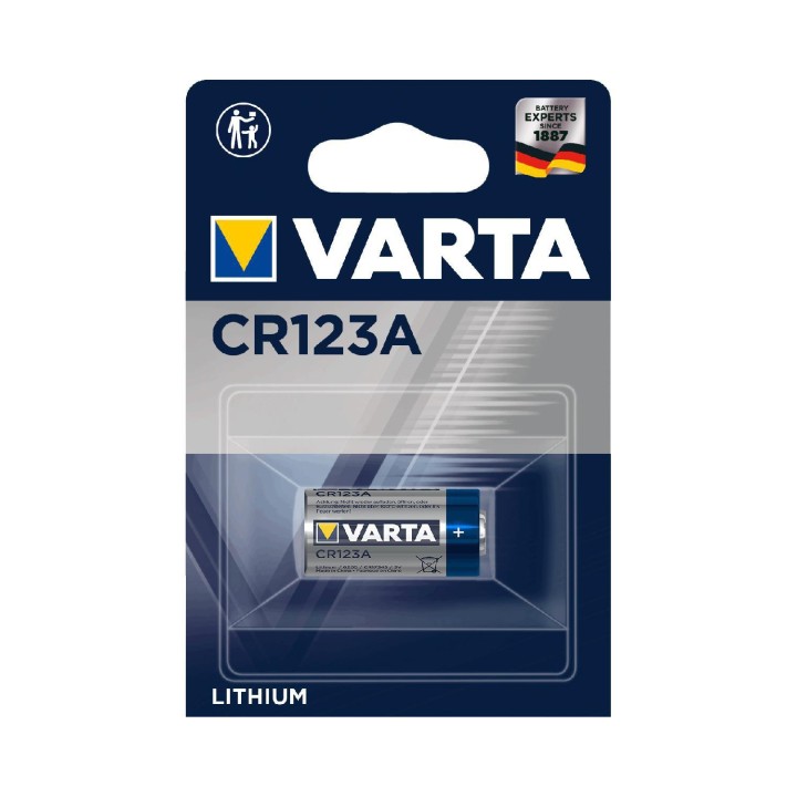 Varta pila CR123A litio 1430mah azul plata