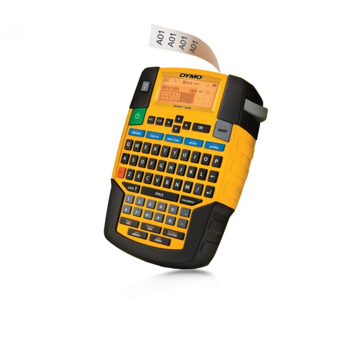 Dymo Rhino 4200 Impresora de etiquetas qwerty negro amarillo