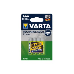 Varta blister 4 pilas recargables AAA 1000mah verde plata