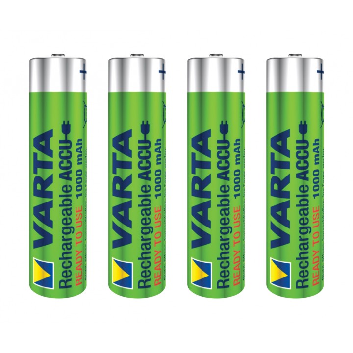 Varta blister 4 pilas recargables AAA 1000mah verde plata