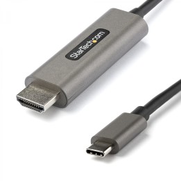 StarTech.com Adaptador Cable Hdmi estandar macho a usb tipo-c macho utra hd 4K de 60Hz con HDR10 negro plata
