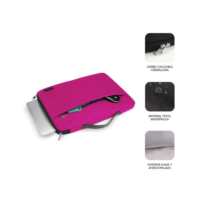 Subblim Funda ordenador elegant laptop sleeve 14P poliester Rosa