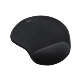 TooQ Alfombrilla para ratón ergonómica con reposamuñecas de gel, Negro