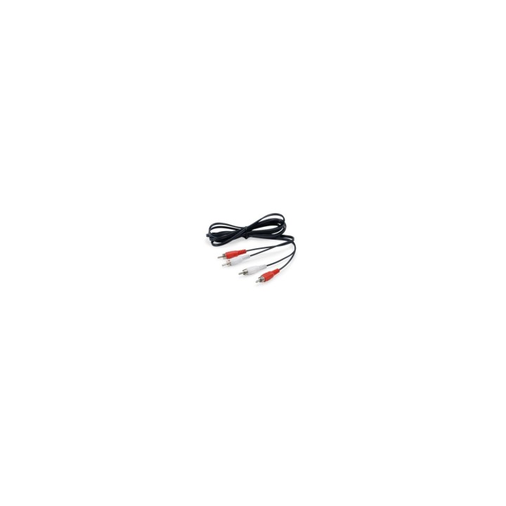 EQUIP cable de audio 2 x RCA Macho/2 x RCA Macho 2,5 m Negro