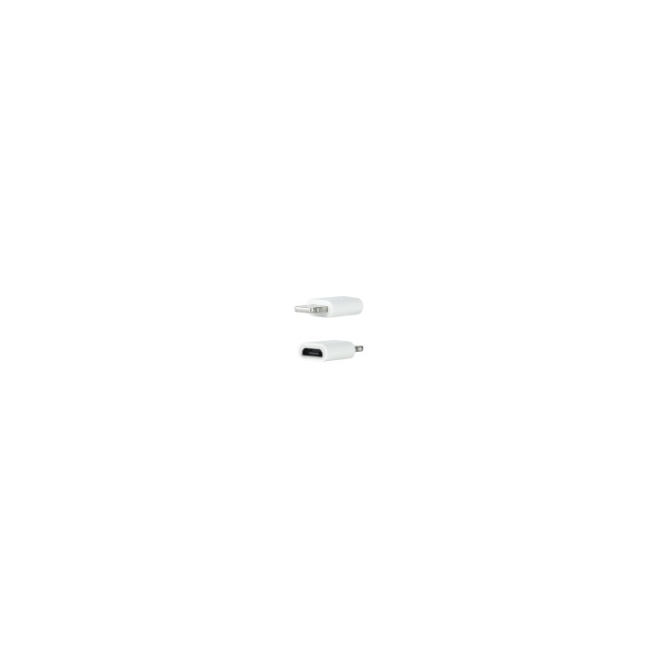Nanocable Adaptador Lightning a Micro USB, Lightning/M-Micro B/H Blanco