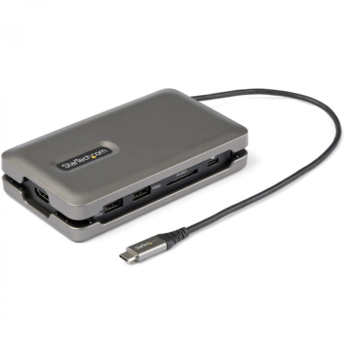 StarTech.com Adaptador Multipuertos USB-C - USB Tipo C a HDMI 2.0 4K a 60Hz - Hub Ladrón USB de 2 Puertos de 10Gbps - con PD de
