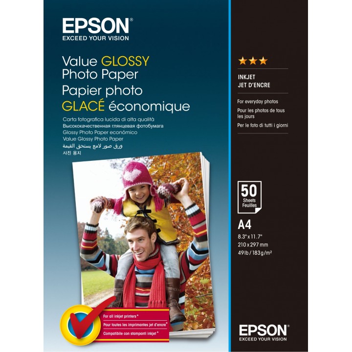 Epson Value Glossy Papel fotografico A4 50 Hojas