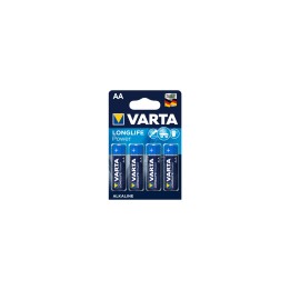 Varta blister 4 pilas alcalinas LR6 AA longlife power azul