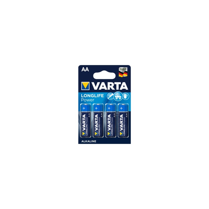 Varta blister 4 pilas alcalinas LR6 AA longlife power azul
