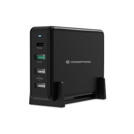 Conceptronic Cargador de dispositivo móvil Interior USB Tipo C/tipo A USB 3.2 Gen 1(3.1 Gen 1) Negro