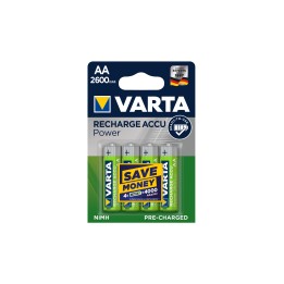 Varta blister 4 pilas recargables AA 2600mah verde plata