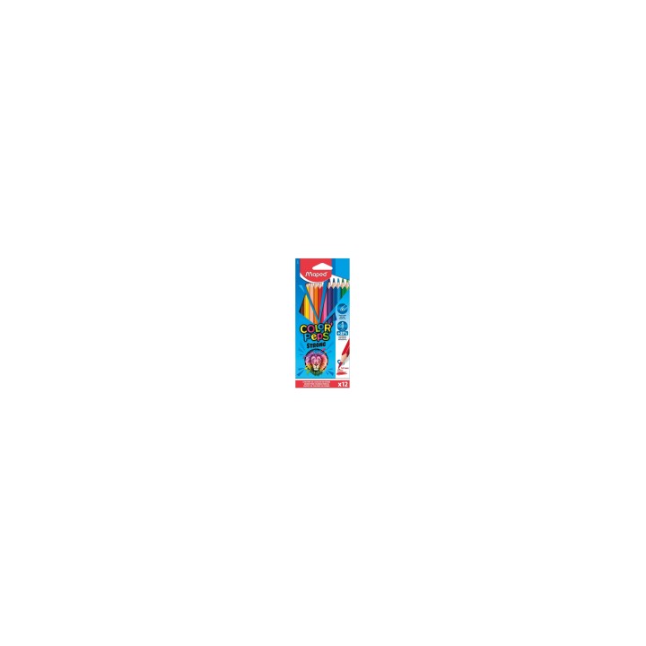 Maped Strong colour pencils laápiz de color Negro, Marrón, Verde, Azul claro, Verde claro, Marina, Naranja, Melocotón, Rosa,