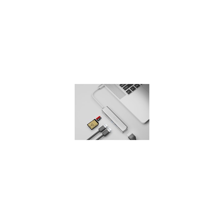 Equip HUB de interfaz USB 3.2 Gen 1 (3.1 Gen 1) Type-C 5000 Mbit/s Plata