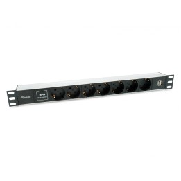Equip unidad de distribución de energÍ­a (PDU) 7 salidas AC 1U Negro, Plata