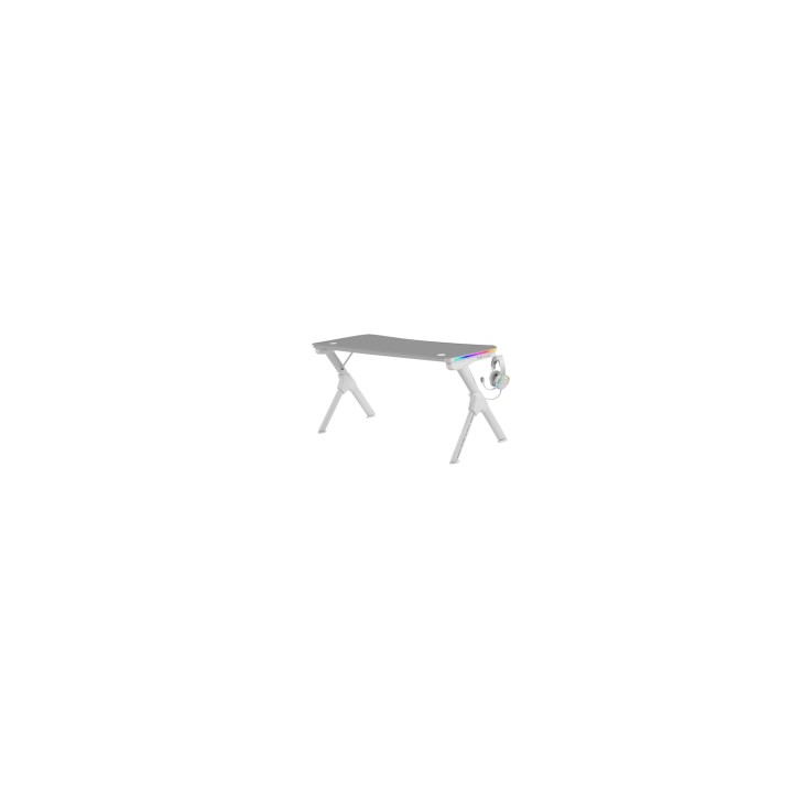 Mars Gaming Mesa Gaming RGB 140cm Soportes Extra Alfombrilla Total Blanco
