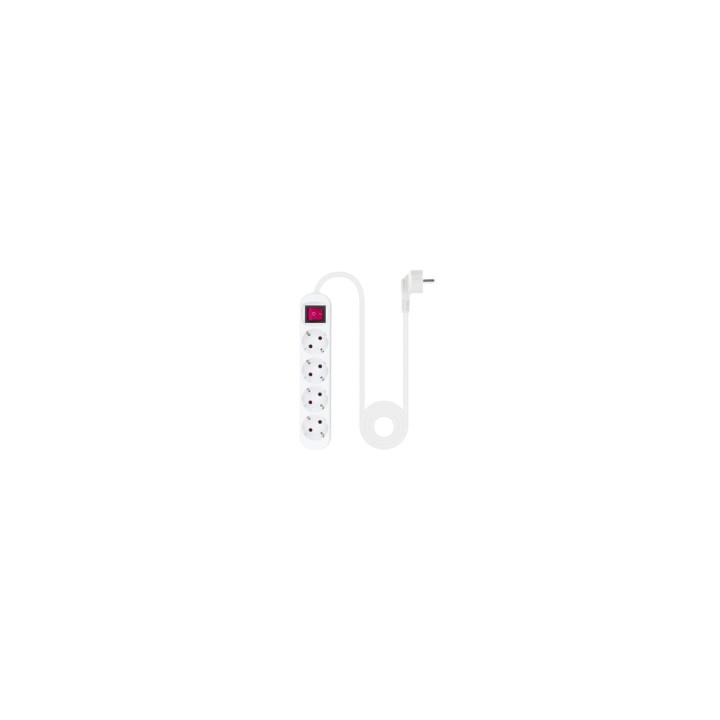 Nanocable Regleta con interruptor 4 tomas de corriente blanca