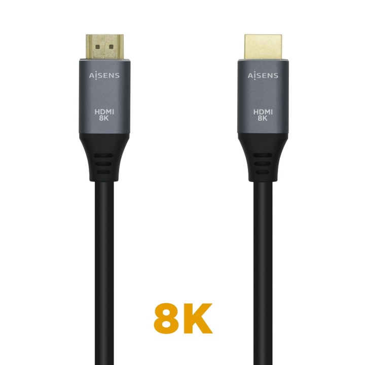 Aisens Cable Hdmi estandar V2.1 ultra alta velocidad macho a macho 3m gris negro