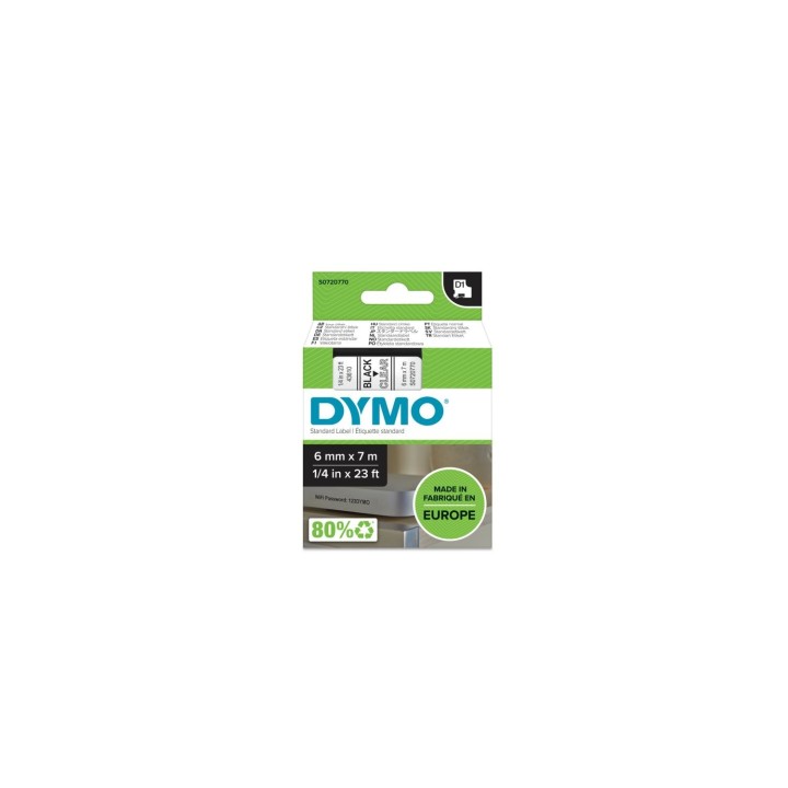 DYMO D1 - Etiquetas estándar - Negro en claro - 6mm x 7m
