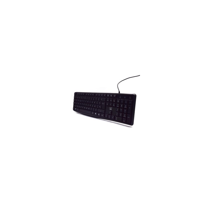 Teclado Ewent USB QWERTY Español Ergonomico Negro