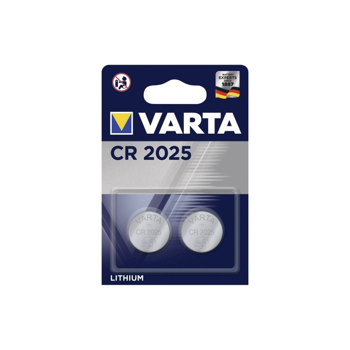 Varta blister 2 pilas boton CR2025 litio 3v