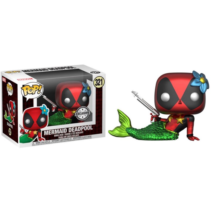 Set figura POP & Tee Marvel Deadpool Mermaid Exclusive L