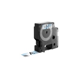 Dymo D1 Etiquetas estandar negro sobre transparente 19mm x 7m poliester