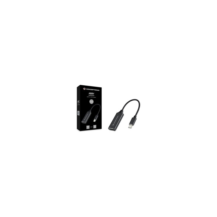 Conceptronic ABBY03B adaptador de cable de vÍ­deo HDMI tipo A (Estándar) USB Tipo C Negro