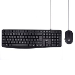 Ewent Teclado USB QWERTY Español+ Raton Ambidextro Optico Negro