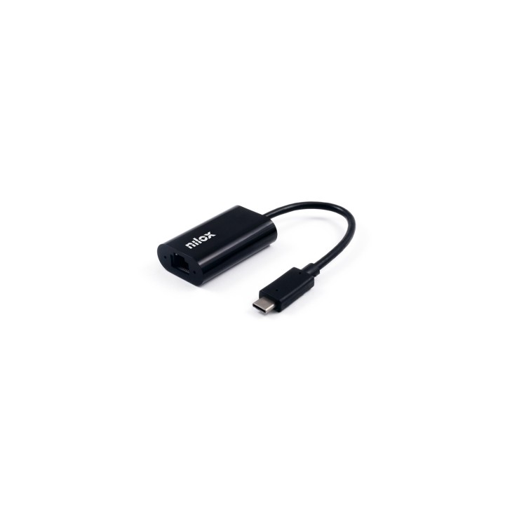 Nilox Adaptador de red USB-C/RJ45 GIGABIT 1000 Mbit/s Negro
